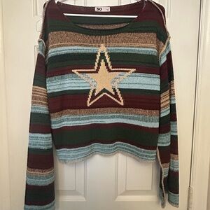 Cropped knit sweater